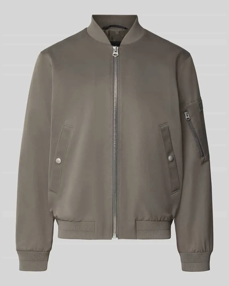 Marc O'Polo Regular Fit College-Jacke mit Baumwoll-Anteil Taupe
