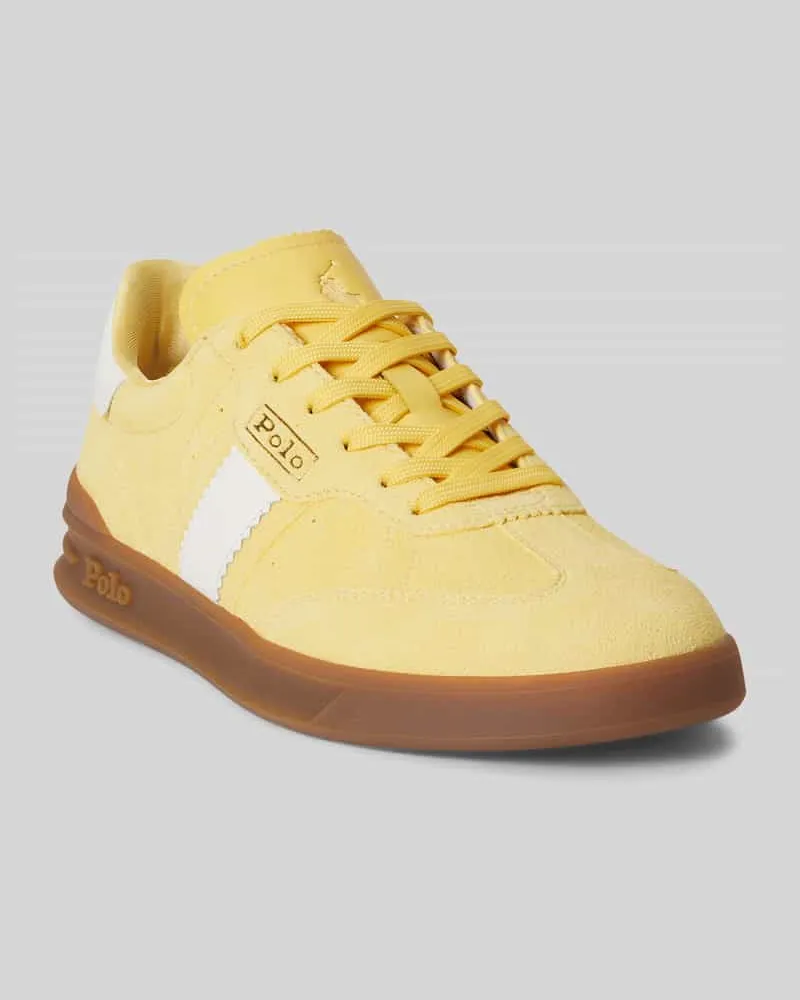 Ralph Lauren Sneaker aus echtem Rindsleder Modell 'AERA Hellgelb