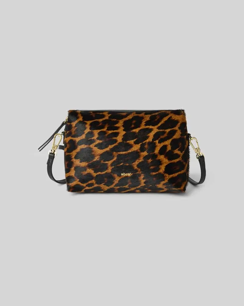 Abro Kosmetiktasche aus echtem Leder Modell 'KAIA Mittelbraun