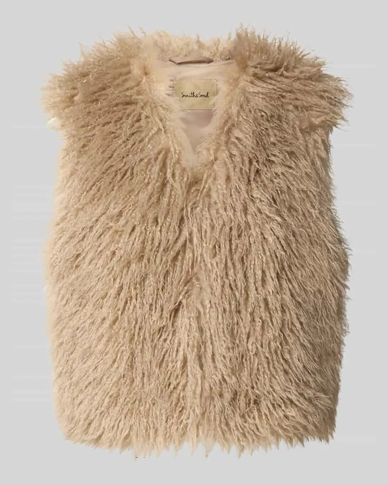 Smith & Soul Weste mit V-Ausschnitt und verdecktem Verschluss Beige