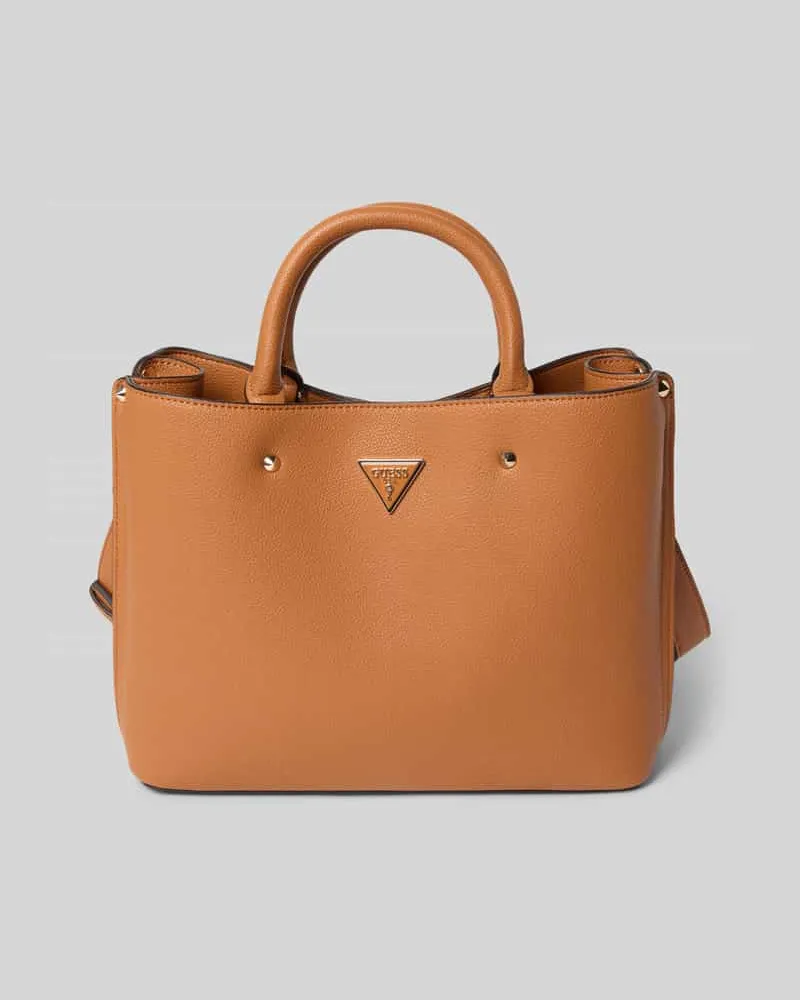 Guess Handtasche mit Label-Detail Modell 'MERIDIAN Cognac