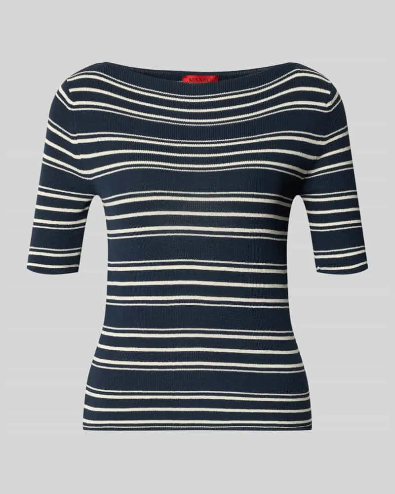 MAX&Co. Slim Fit Strickpullover aus Baumwoll-Mix Modell 'PASATTA Marine