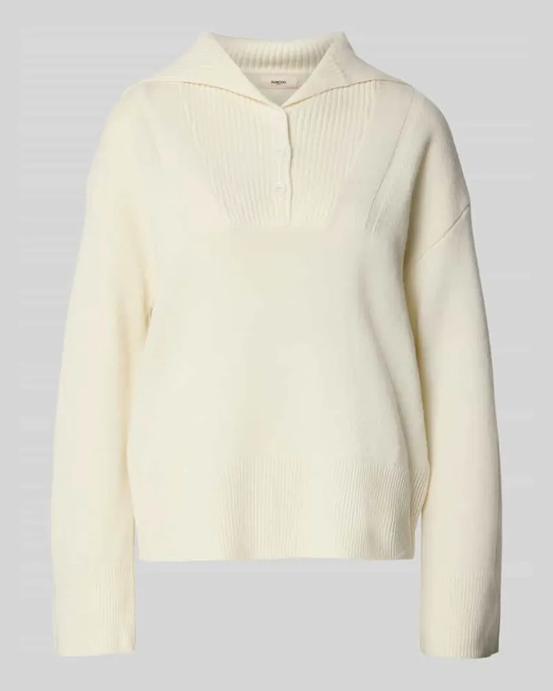 Suncoo Strickpullover aus Lanawolle Modell 'PRETORI Offwhite