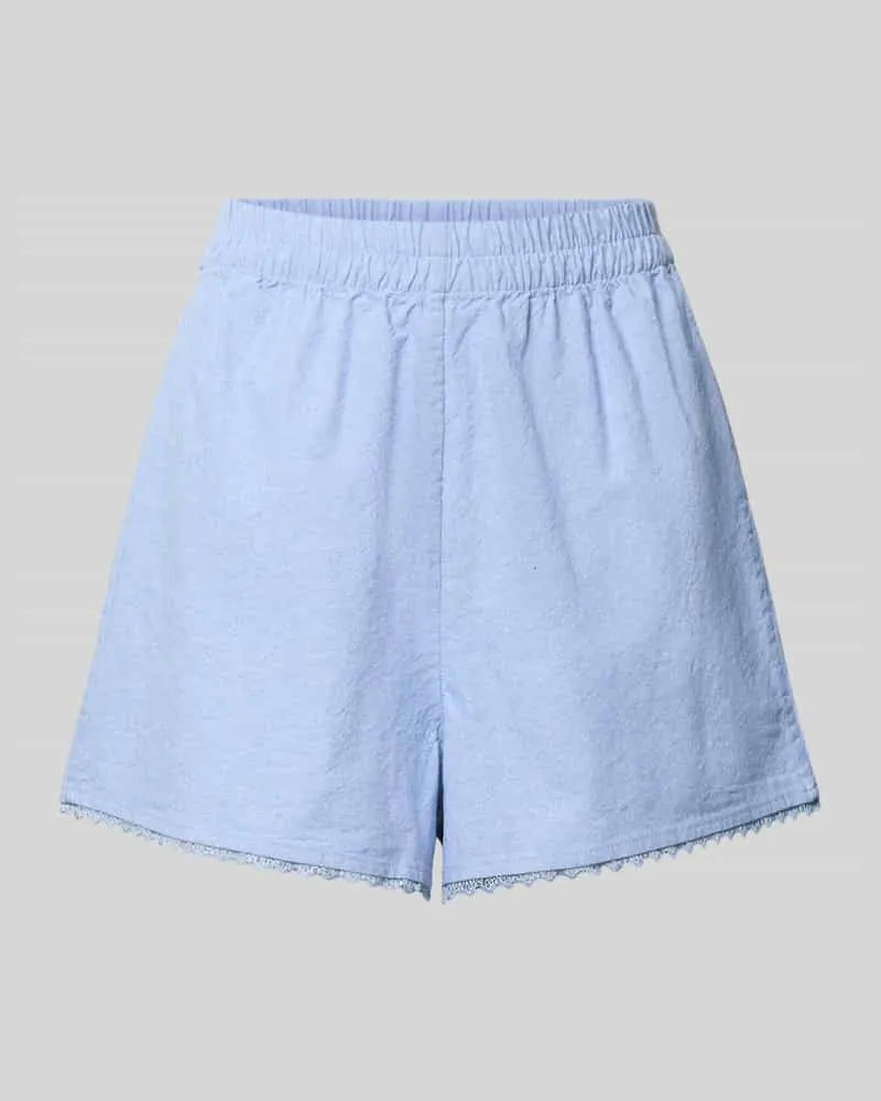 American Vintage Regular Fit Shorts mit Spitzenbesatz Modell 'Feoly Hellblau
