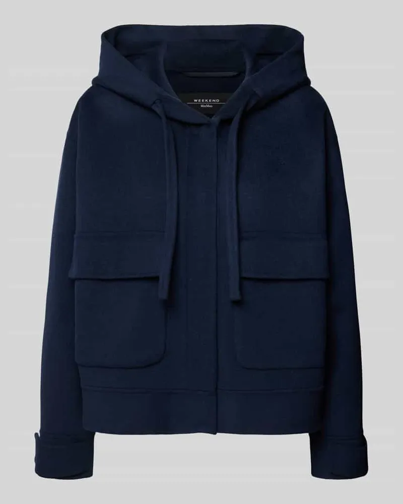 Max Mara Regular Fit Jacke mit Kapuze aus Woll-Mix Modell 'GARY Marine