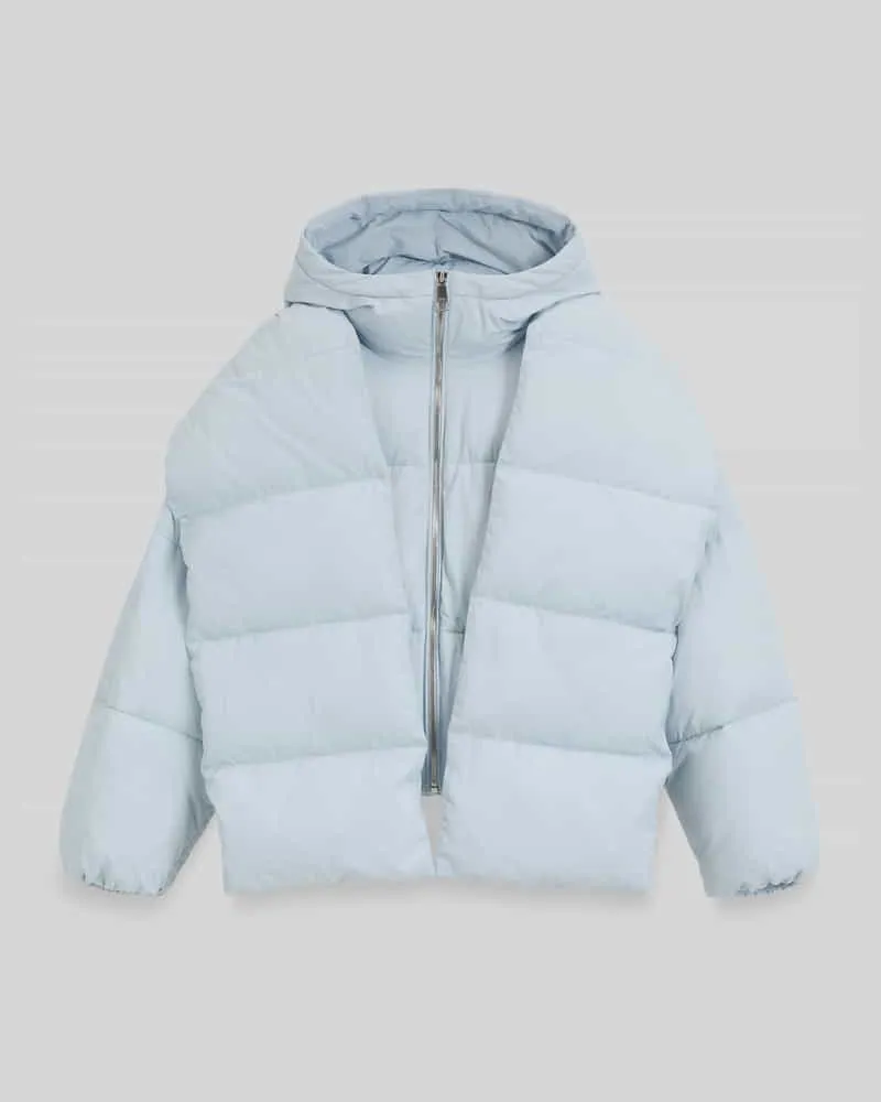 HUGO BOSS Regular Fit Steppjacke mit abnehmbarem Schal und Ärmeln Hellblau