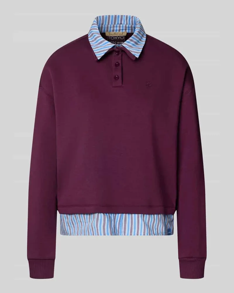 Smith & Soul Regular Fit Sweatshirt mit Polokragen Bordeaux
