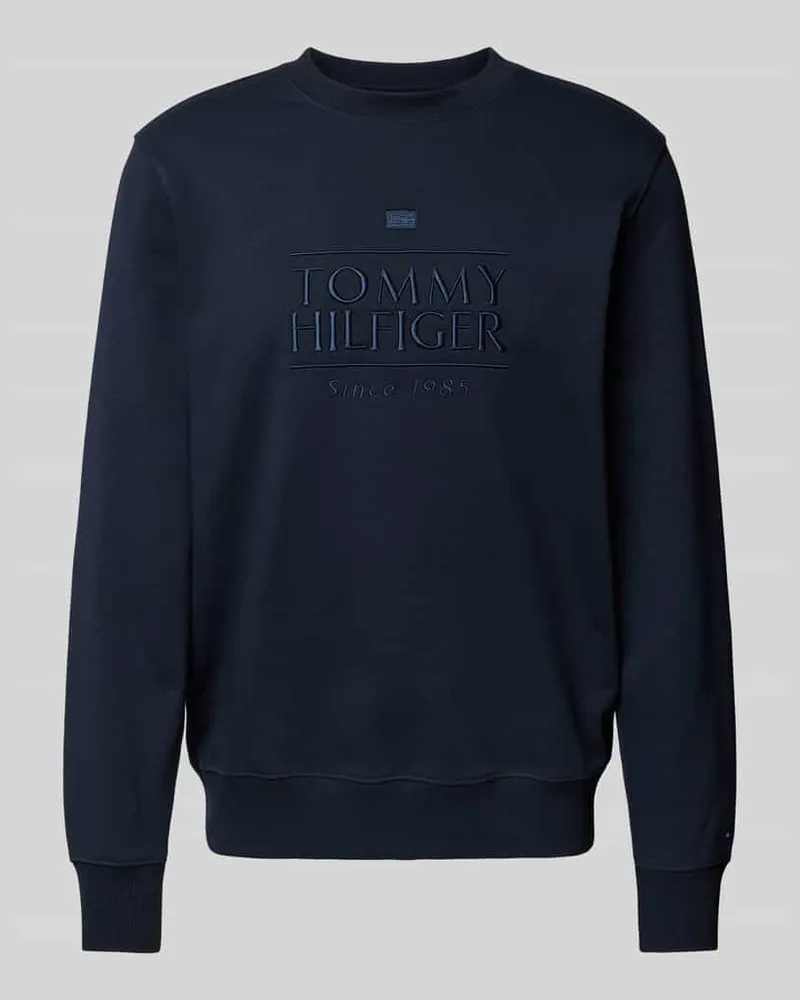 Tommy Hilfiger Regular Fit Sweatshirt aus reiner Baumwolle Marine