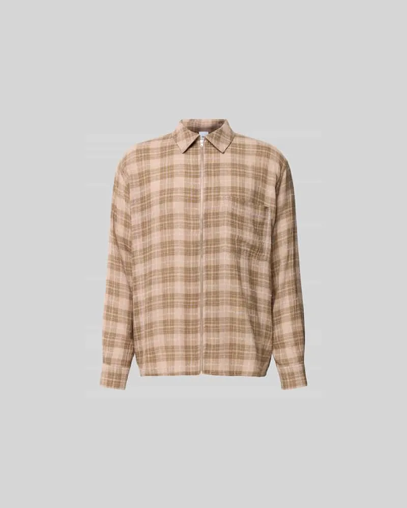 Won Hundred Freizeithemd aus Viskose-Mix Mittelbraun