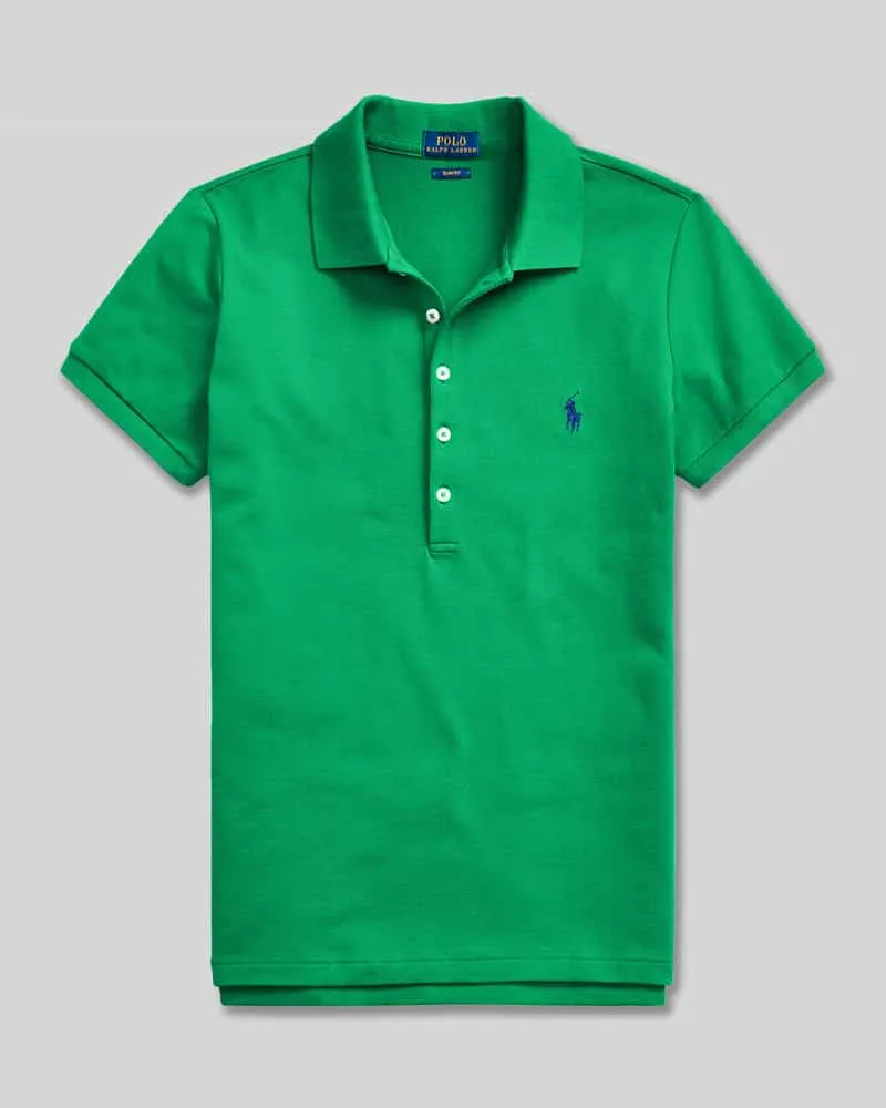 Ralph Lauren Slim Fit Poloshirt aus Baumwoll-Mix Gruen