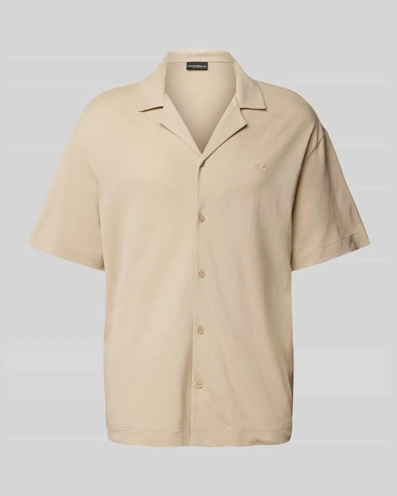 Emporio Armani Freizeithemd mit Label-Stitching Taupe