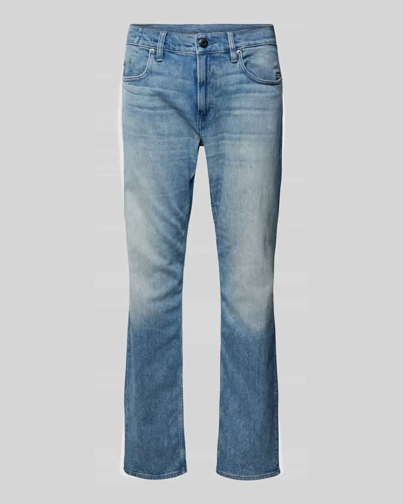 G-STAR RAW Straight Fit Jeans mit Label-Patch Modell 'Mosa Blau