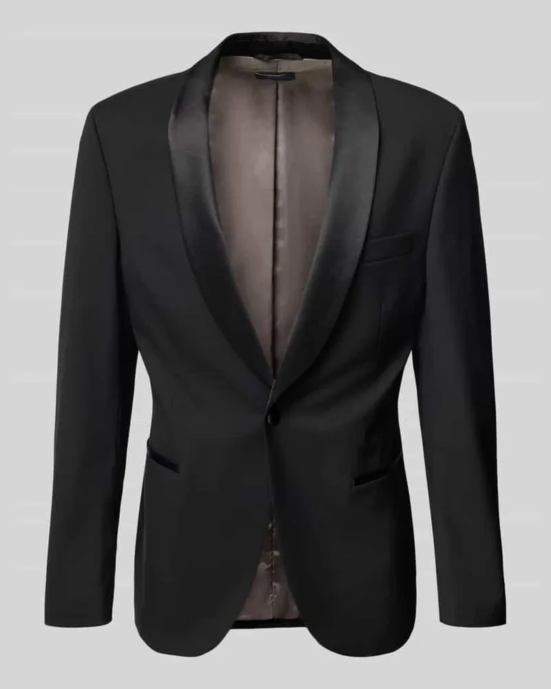 McNeal Slim Fit 1-Knopf-Sakko mit Reverskragen Black