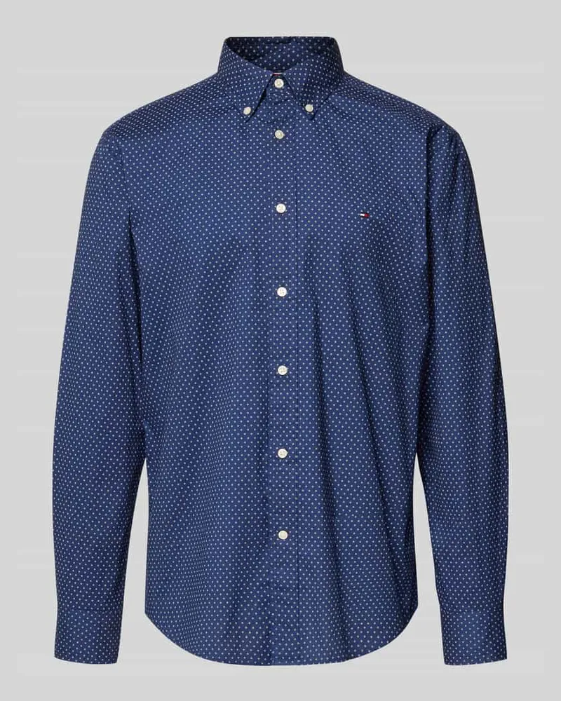 Tommy Hilfiger Regular Fit Freizeithemd aus reiner Baumwolle Blau