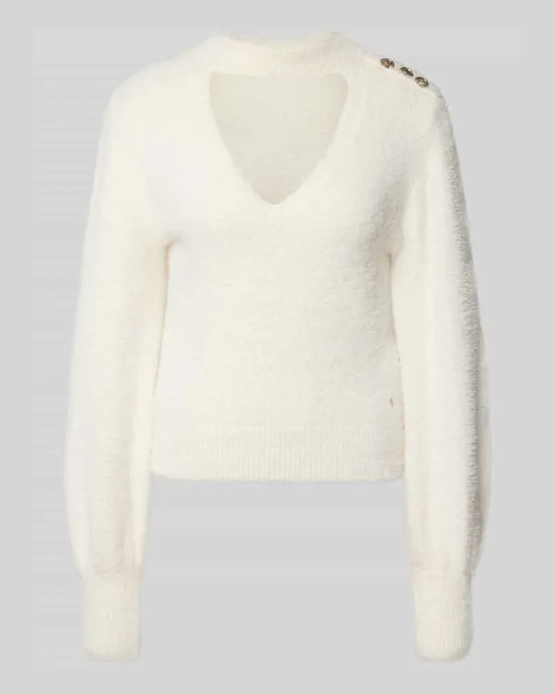 Guess Regular Fit Strickpullover Modell 'CHOCKER JAYCEE Ecru