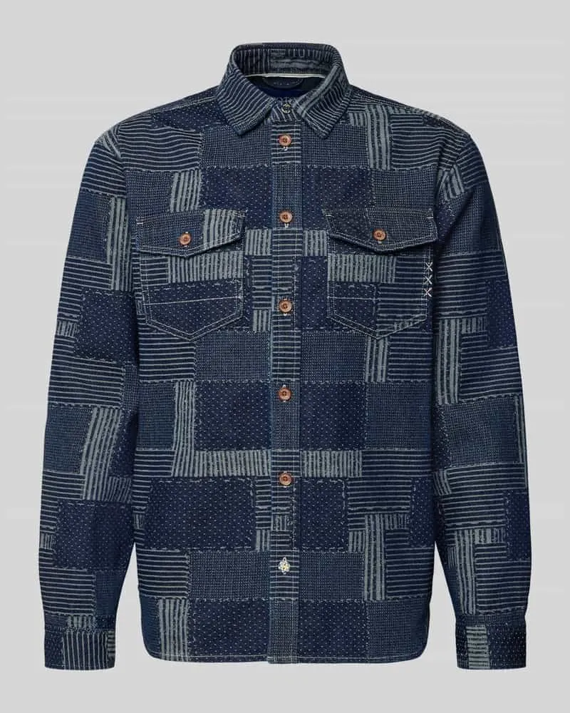 Scotch&Soda Relaxed Fit Hemdjacke in Denim-Optik Marine