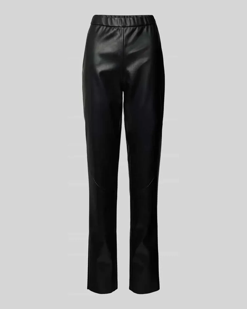 Herzen's Angelegenheit Hose mit Teilungsnähten in Leder-Optik Black