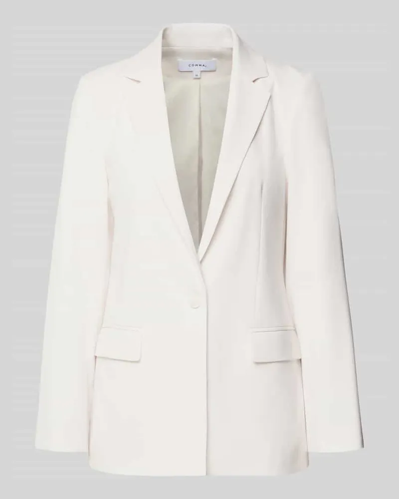 COMMA Slim Fit Blazer mit Pattentaschen Weiss