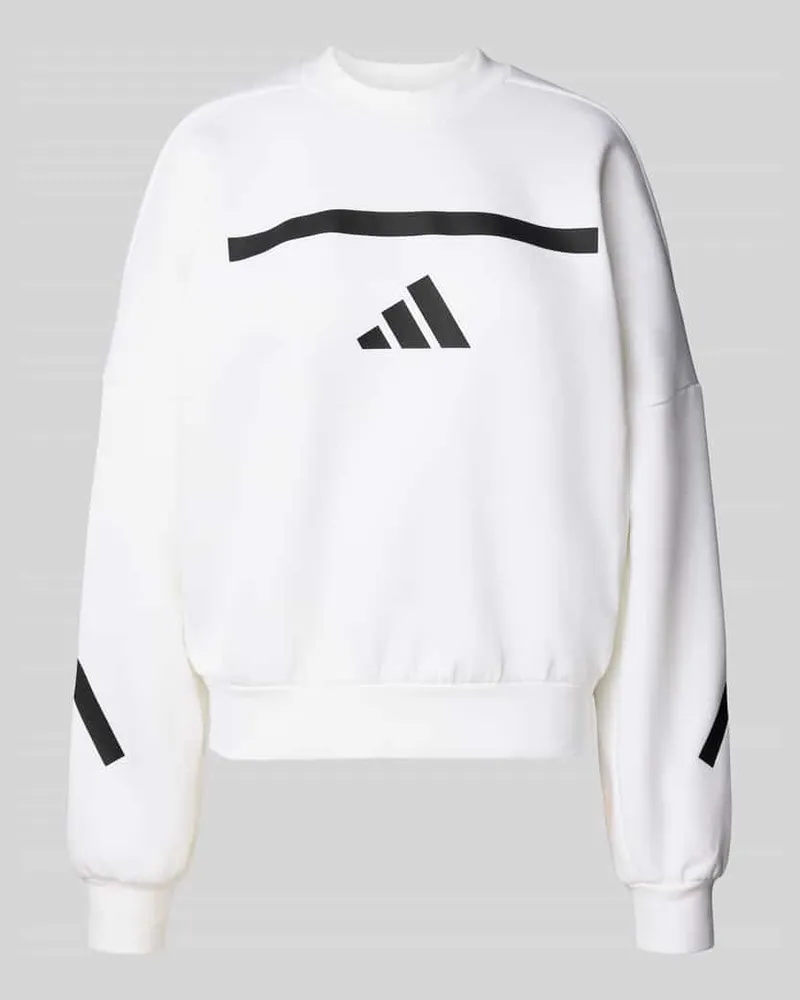 adidas Sweatshirt mit Logo und Rundhalsausschnitt Weiss