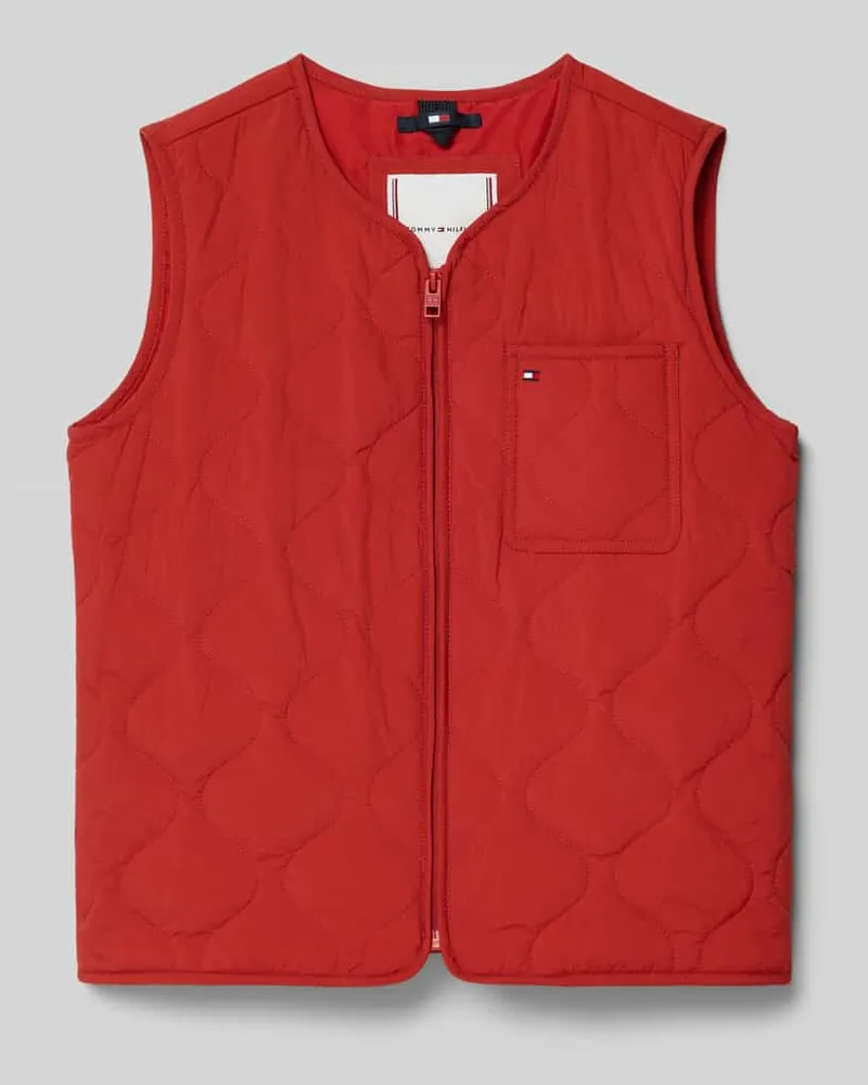 Tommy Hilfiger Regular Fit Steppweste mit Brusttasche Terra