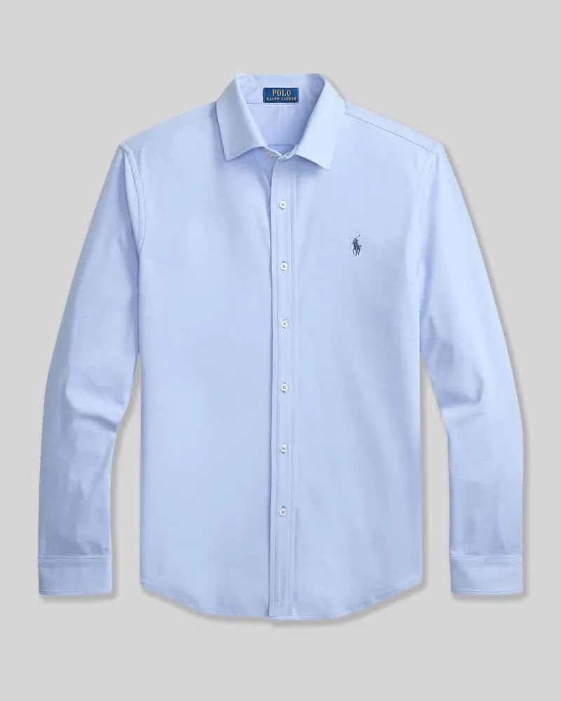 Ralph Lauren Slim Fit Freizeithemd mit Logo-Stitching Hellblau