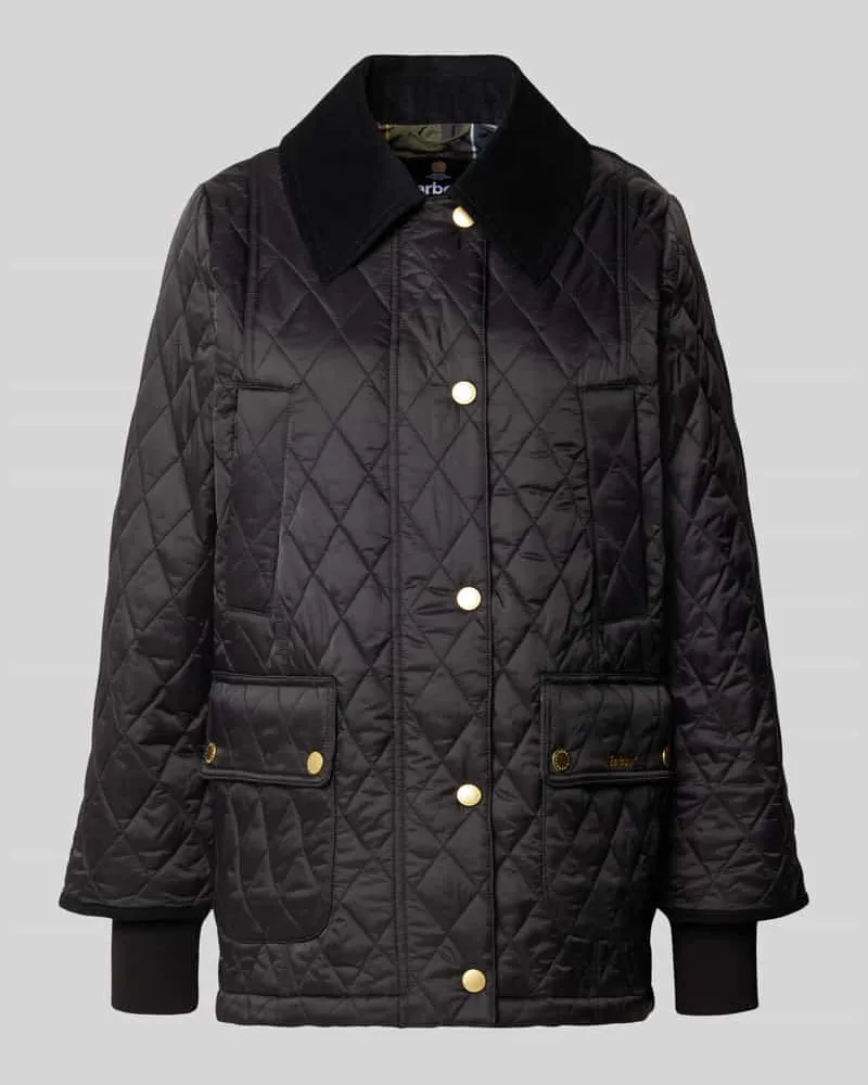 Barbour Regular Fit Steppjacke mit Samtkragen Modell 'BEADNELL Black