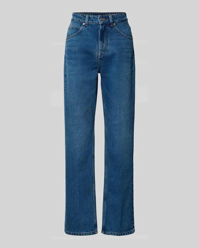 Victoria Beckham Bootcut Fit Jeans aus Baumwoll-Mix Dunkelblau