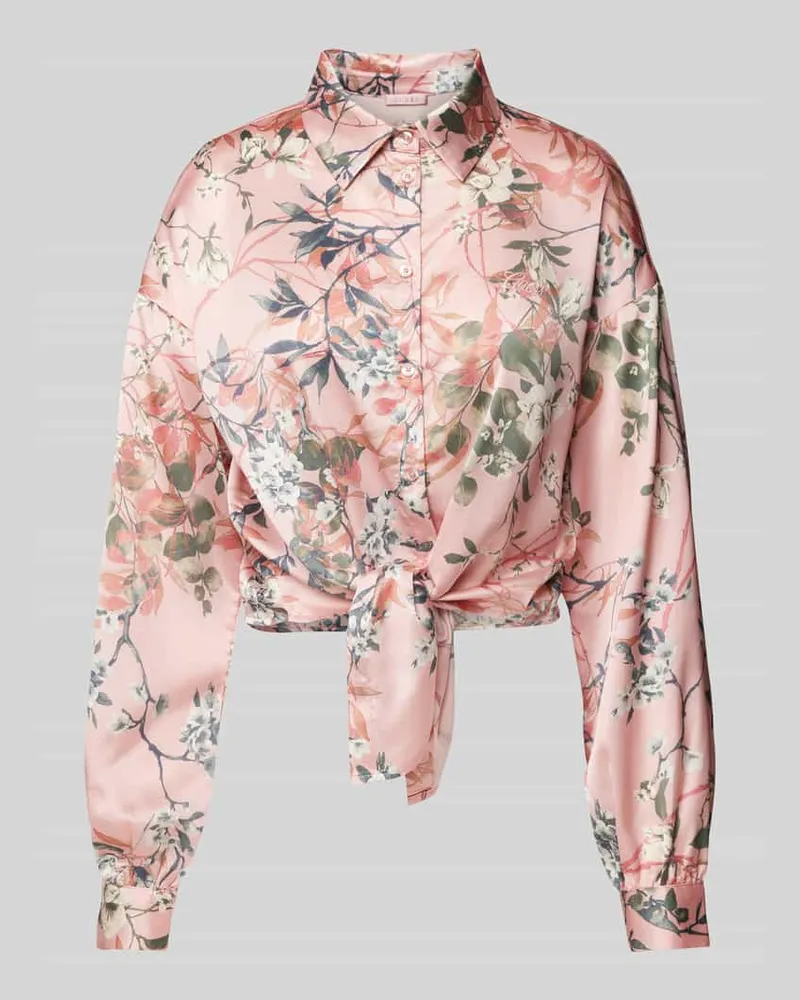 Guess Bluse mit Knotendetail Modell 'BOWED JUN Rosa