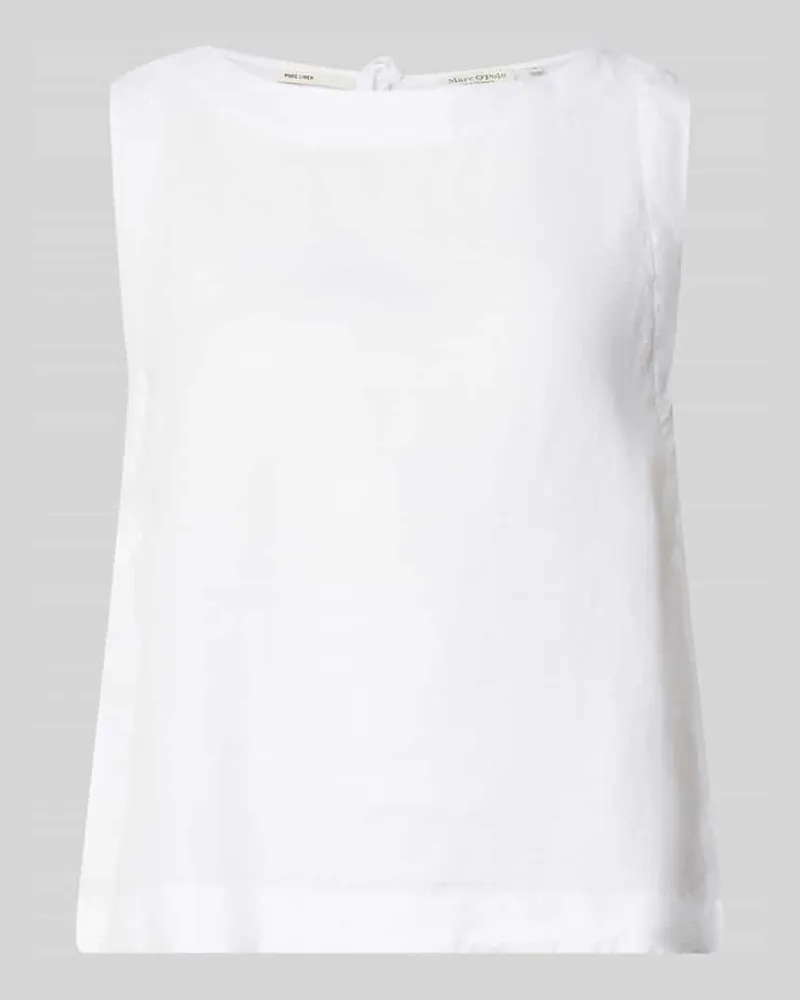 Marc O'Polo Regular Fit Blusentop aus reinem Leinen Weiss
