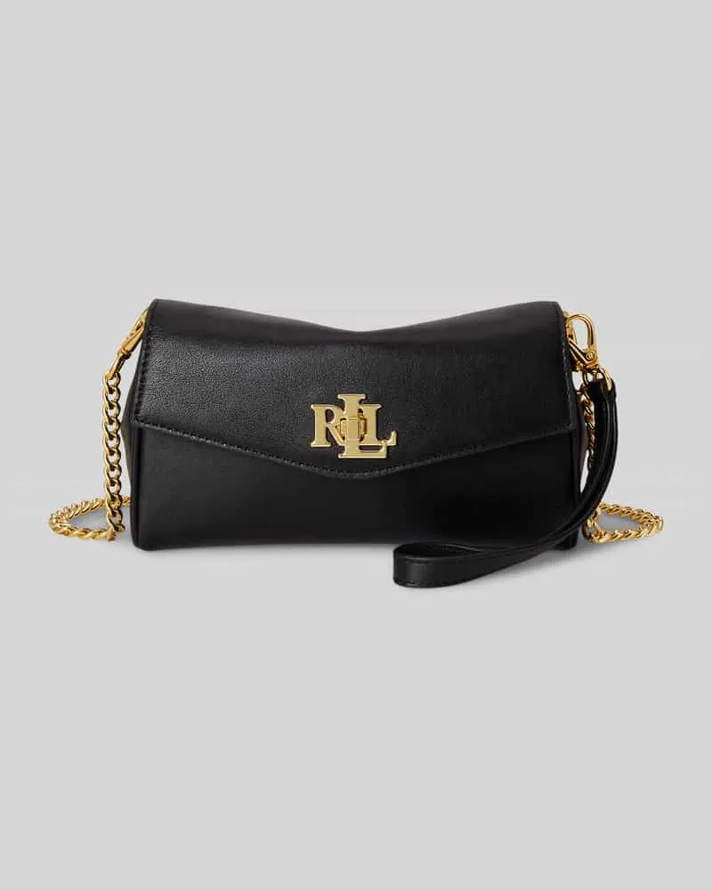 Ralph Lauren Umhängetasche aus echtem Leder mit abnehmbarer Tragekette Black
