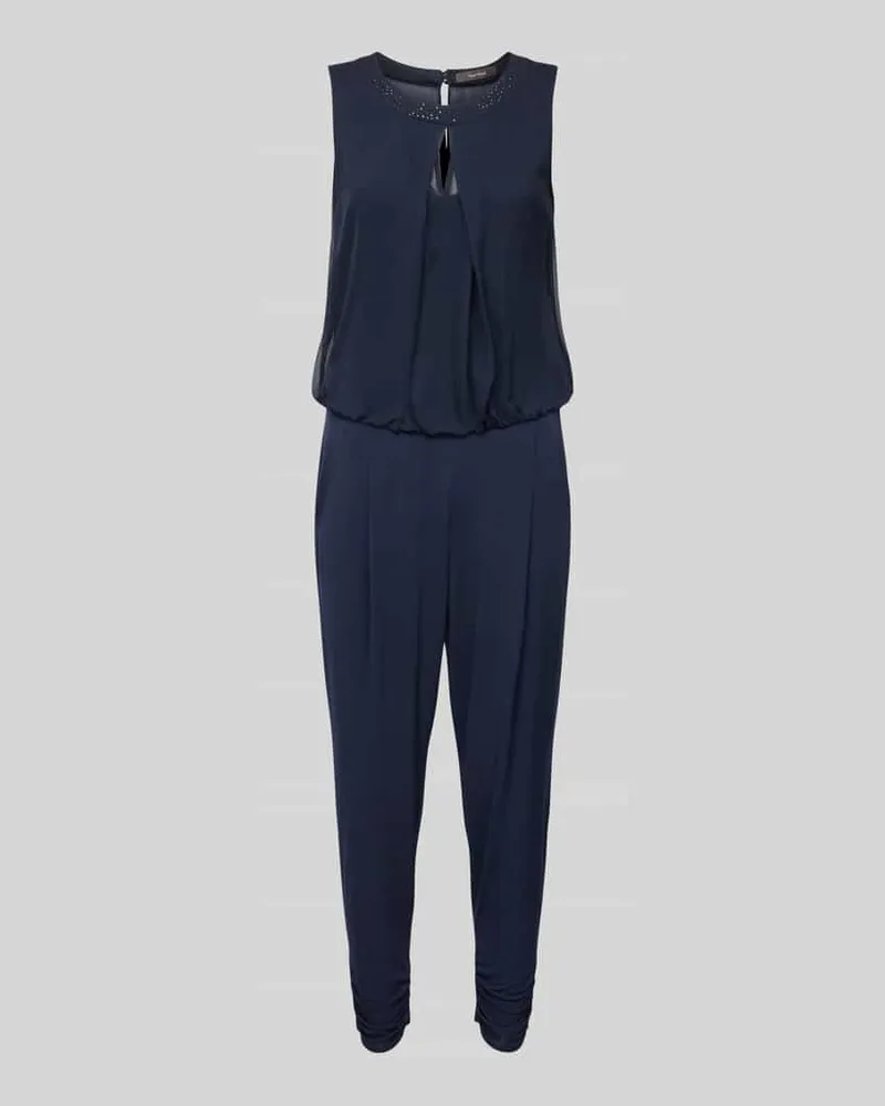 Vera Mont Jumpsuit mit Rundhalsausschnitt Dunkelblau