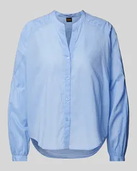 HUGO BOSS Bluse mit durchgehender Knopfleiste Modell 'Berday Hellblau