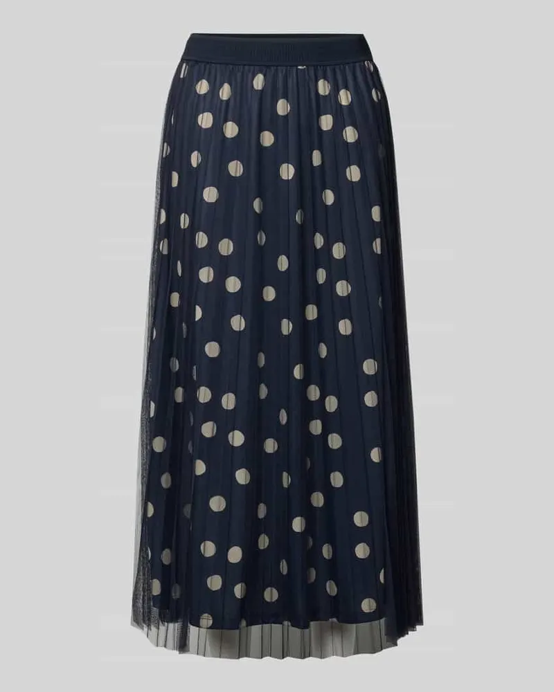 S.Oliver Leicht ausgestellter Midi-Rock mit Polka Dots Marine