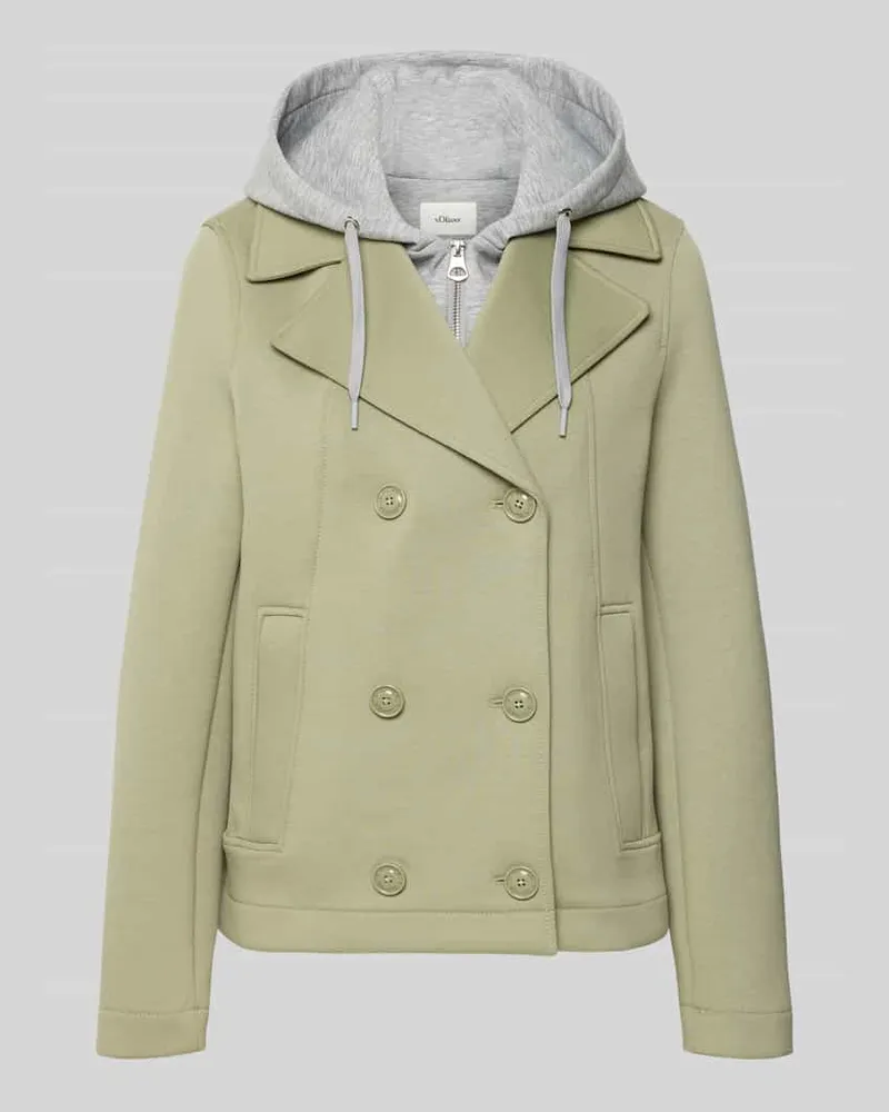 S.Oliver Regular Fit Sweatjacke mit Viskose-Anteil Khaki