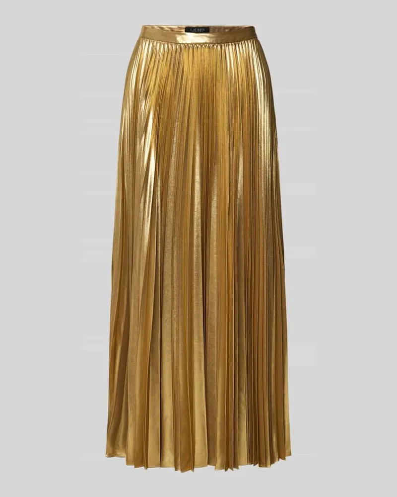 Ralph Lauren Midirock mit Plisseefalten Modell 'VANETTA Gold