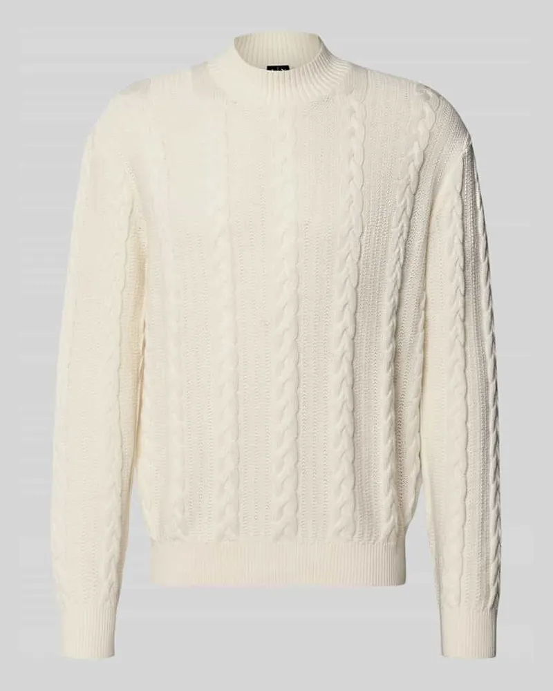 Armani Exchange Regular Fit Pullover mit Schurwoll-Anteil Offwhite