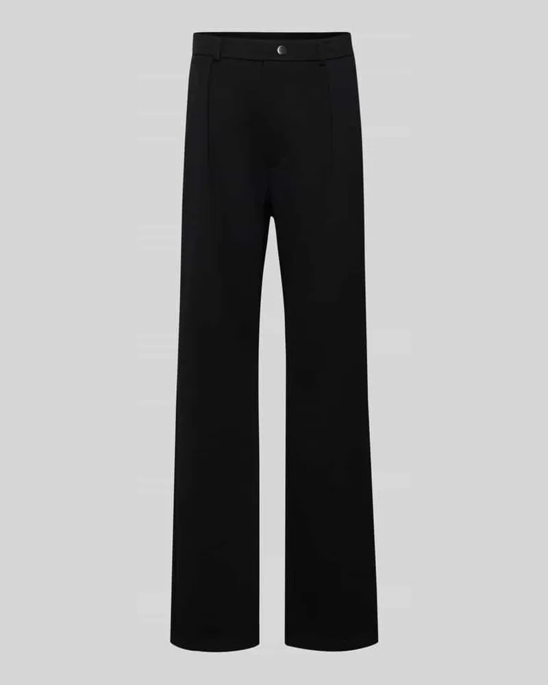 Guess Straight Fit Stoffhose mit Bundfalten Black
