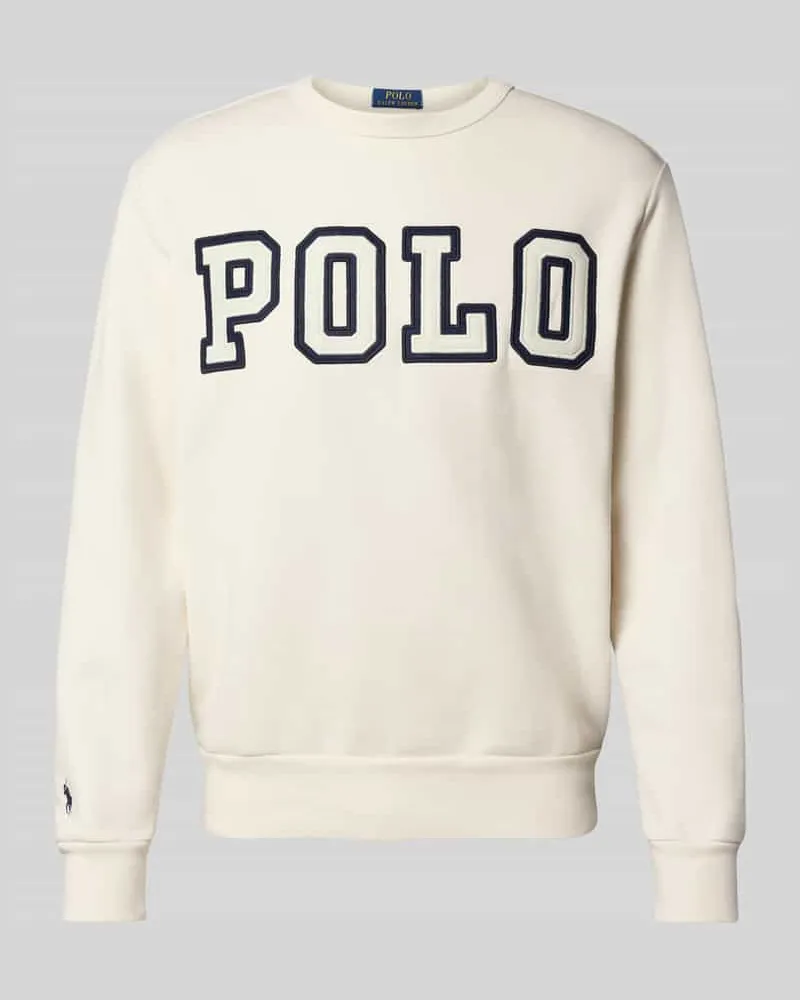 Ralph Lauren Sweatshirt mit Label-Stitching und Rundhalsausschnitt Offwhite