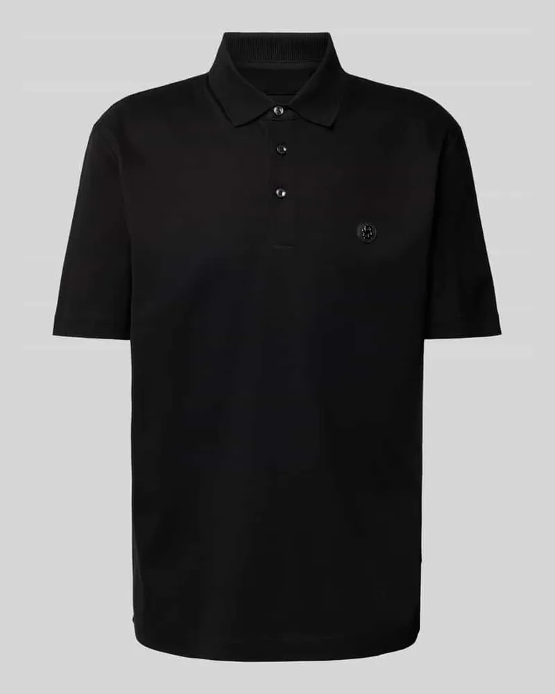 HUGO BOSS Slim Fit Poloshirt mit Label-Patch Modell 'Parris Black