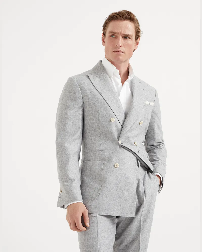 Brunello Cucinelli Eineinhalb-reihiger Blazer Grau