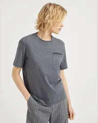 Brunello Cucinelli Kurzärmliges T-Shirt Grau