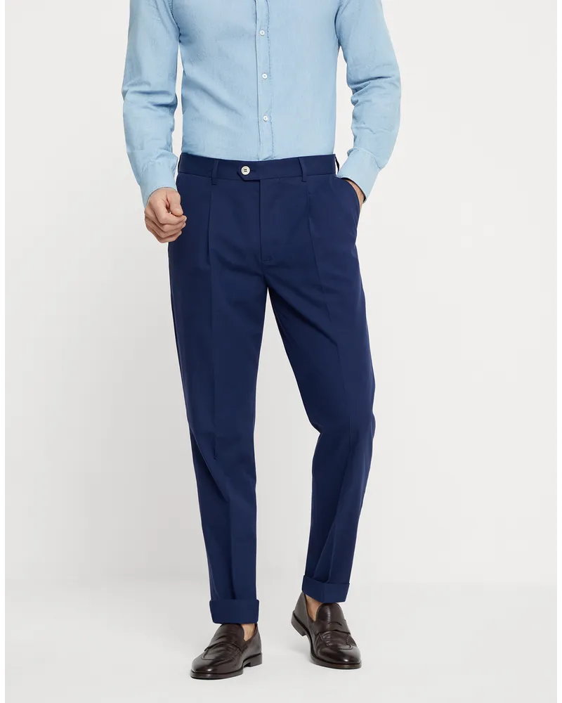 Brunello Cucinelli Bundfaltenhose Blau