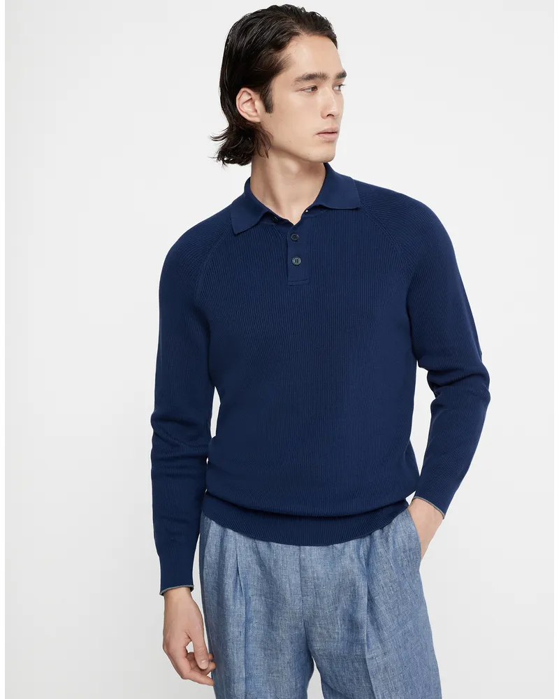 Brunello Cucinelli Pullover mit Polokragen Blau