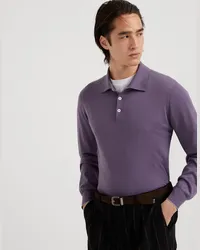 Brunello Cucinelli Pullover mit Polokragen Violett