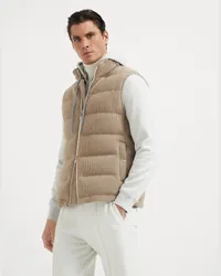 Brunello Cucinelli Daunenjacke aus Strick Beige