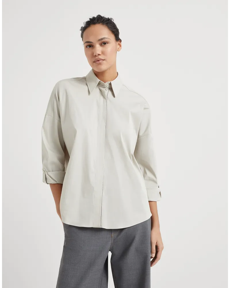 Brunello Cucinelli Baumwollbluse Beige