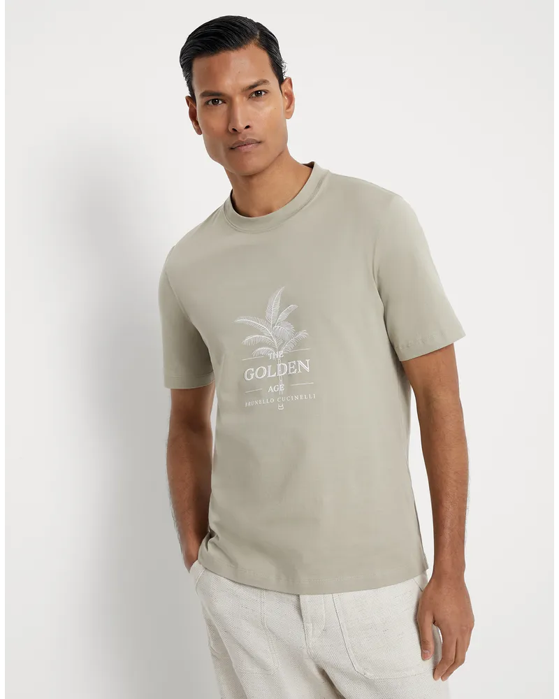 Brunello Cucinelli Kurzärmliges T-Shirt Grün