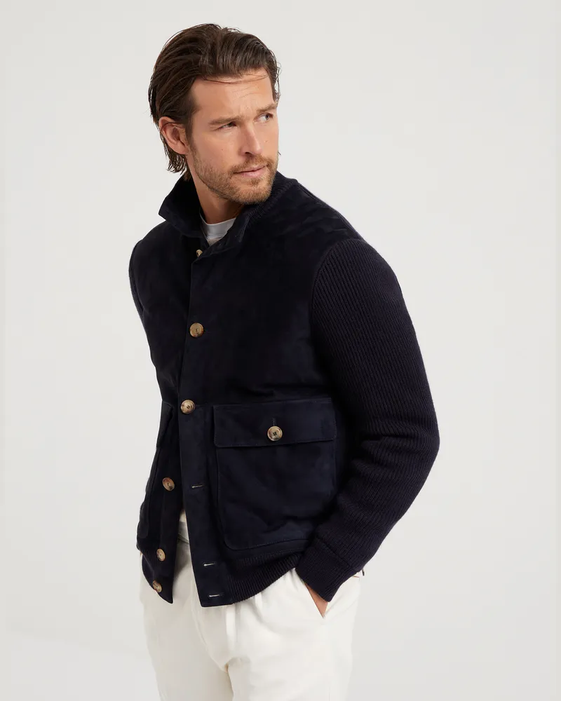 Brunello Cucinelli Leder Blau