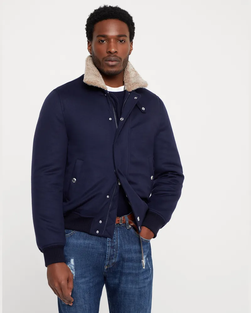 Brunello Cucinelli Bomberjacke Blau