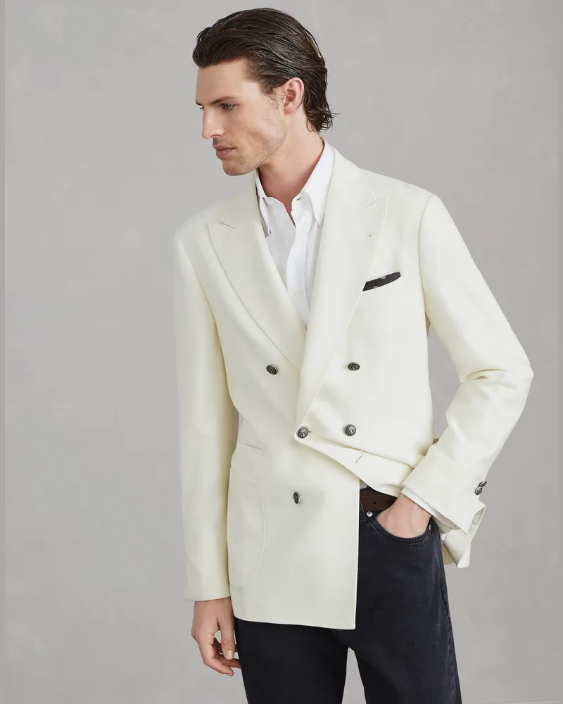 Brunello Cucinelli Eineinhalb-reihiger Blazer Weiß